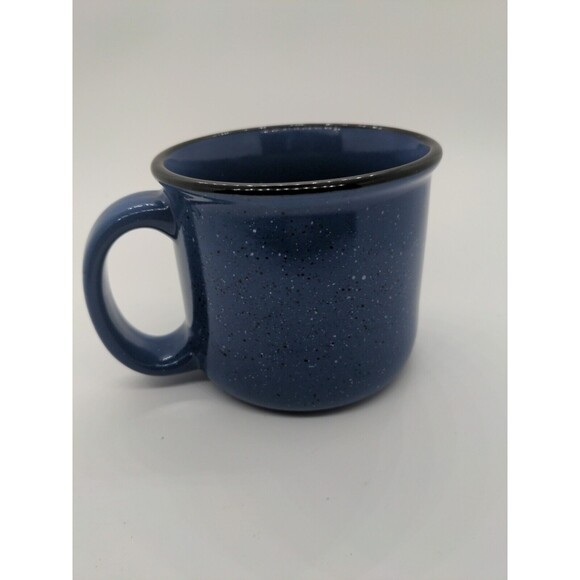Vintage Marlboro Unlimited Blue Speckled Stoneware Coffee Soup Cup Mug - Picture 1 of 8